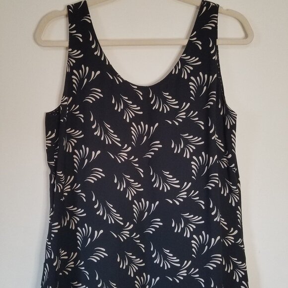Black & Beige dressy tank top sz L - Picture 2 of 3